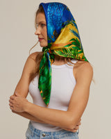 Pañuelo Brasil Tropical - Satén de Seda/ 90x90 - Scarfme | Bufandas, Pañuelos, Chales, Turbantes