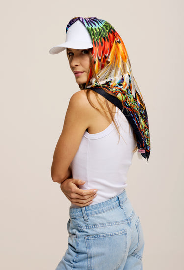 Pañuelo Cocar - Satén de Seda/ 90x90 - Scarfme | Bufandas, Pañuelos, Chales, Turbantes