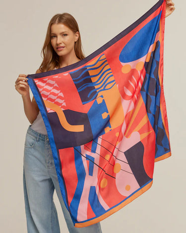 Pañuelo Fervo São Paulo- Satén de Poliester/ 90x90 - Scarfme | Bufandas, Pañuelos, Chales, Turbantes