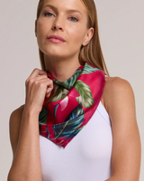 Pañuelo Flor Flamingo - Twill de Seda/ 65x65 - Scarfme | Bufandas, Pañuelos, Chales, Turbantes