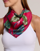 Pañuelo Flor Flamingo - Twill de Seda/ 65x65 - Scarfme | Bufandas, Pañuelos, Chales, Turbantes