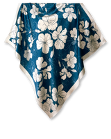 Pañuelo Floral Gráfico Marinho- Satén de Seda/ 90x90 - Scarfme | Bufandas, Pañuelos, Chales, Turbantes