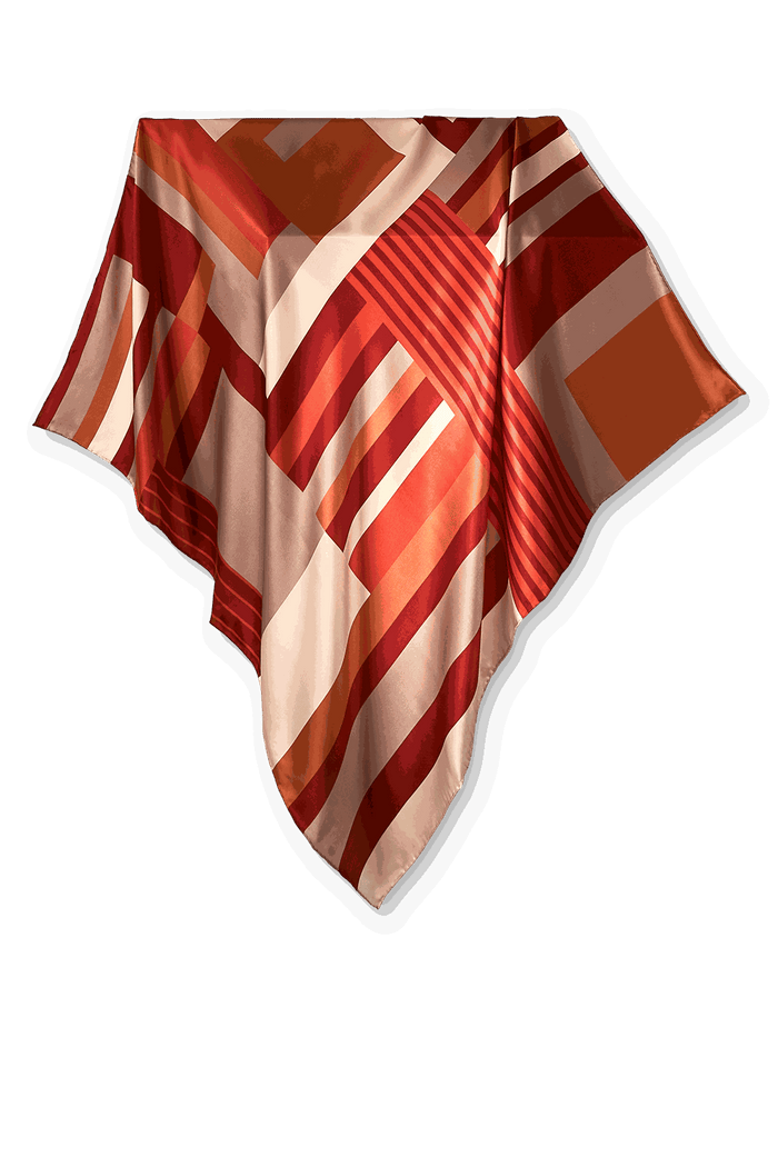 Pañuelo Geométrico Conceitual- Satén de Seda/ 90x90 - Scarfme | Bufandas, Pañuelos, Chales, Turbantes
