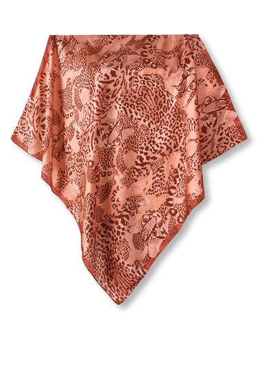 Pañuelo Jaguatirica do Cerrado- Satén de Seda/ 65x65 - Scarfme | Bufandas, Pañuelos, Chales, Turbantes