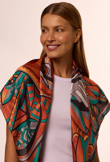 Pañuelo Lobo-Guará do Cerrado- Twill de Seda/ 90x90