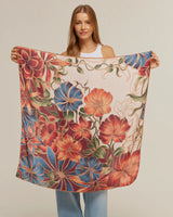Pañuelo Marble Flowers - Satén de Poliéster/ 90x90 - Scarfme | Bufandas, Pañuelos, Chales, Turbantes