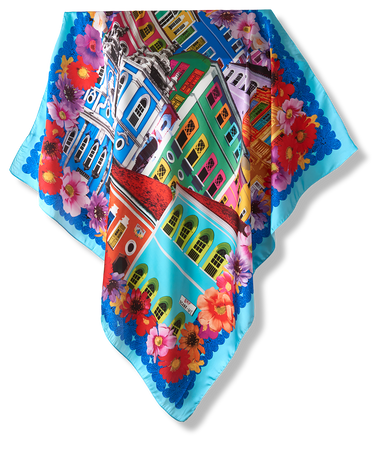 Pañuelo Pelourinho- Twill de Seda/ 90x90 - Scarfme | Bufandas, Pañuelos, Chales, Turbantes