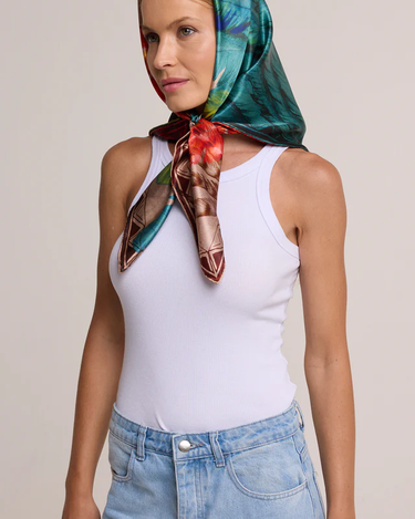 Pañuelo Penas Cocar - Satén de Seda/ 90x90 - Scarfme | Bufandas, Pañuelos, Chales, Turbantes