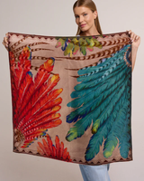 Pañuelo Penas Cocar - Satén de Seda/ 90x90 - Scarfme | Bufandas, Pañuelos, Chales, Turbantes