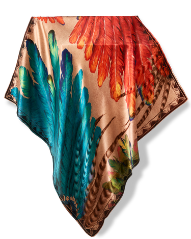 Pañuelo Penas Cocar - Satén de Seda/ 90x90 - Scarfme | Bufandas, Pañuelos, Chales, Turbantes