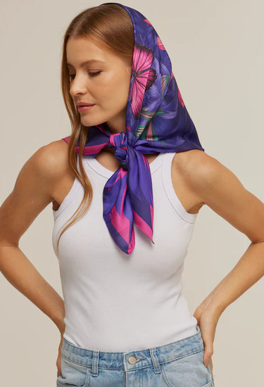 Pañuelo Pink Purple- Twill de Seda/ 50x50