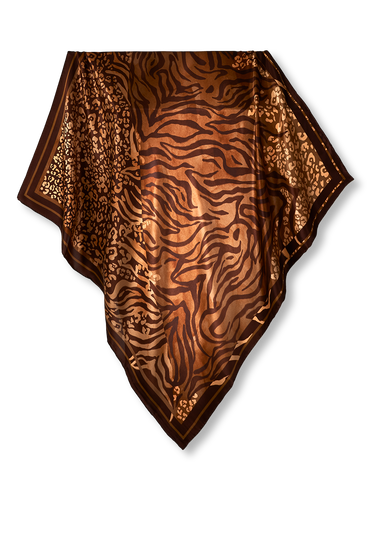Pañuelo Print Selvagem- Satén de Seda/ 90x90 - Scarfme | Bufandas, Pañuelos, Chales, Turbantes