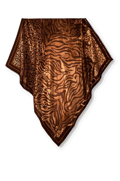 Pañuelo Print Selvagem- Satén de Seda/ 90x90 - Scarfme | Bufandas, Pañuelos, Chales, Turbantes