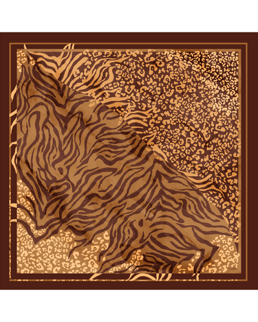 Pañuelo Print Selvagem- Satén de Seda/ 90x90 - Scarfme | Bufandas, Pañuelos, Chales, Turbantes