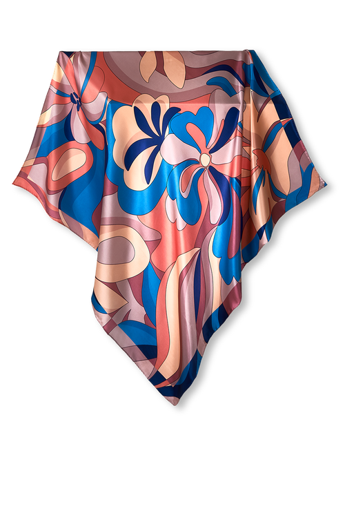 Pañuelo Psicodelico Floral - Twill de Seda/ 90x90 - Scarfme | Bufandas, Pañuelos, Chales, Turbantes