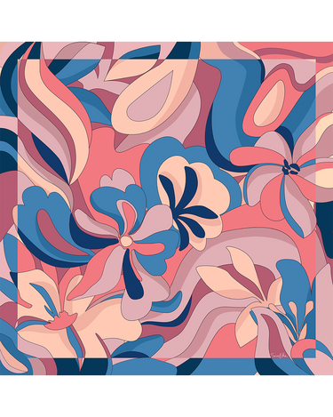 Pañuelo Psicodelico Floral - Twill de Seda/ 90x90 - Scarfme | Bufandas, Pañuelos, Chales, Turbantes