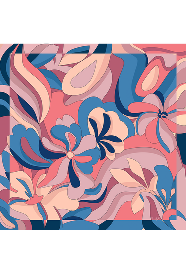 Pañuelo Psicodelico Floral - Twill de Seda/ 90x90 - Scarfme | Bufandas, Pañuelos, Chales, Turbantes