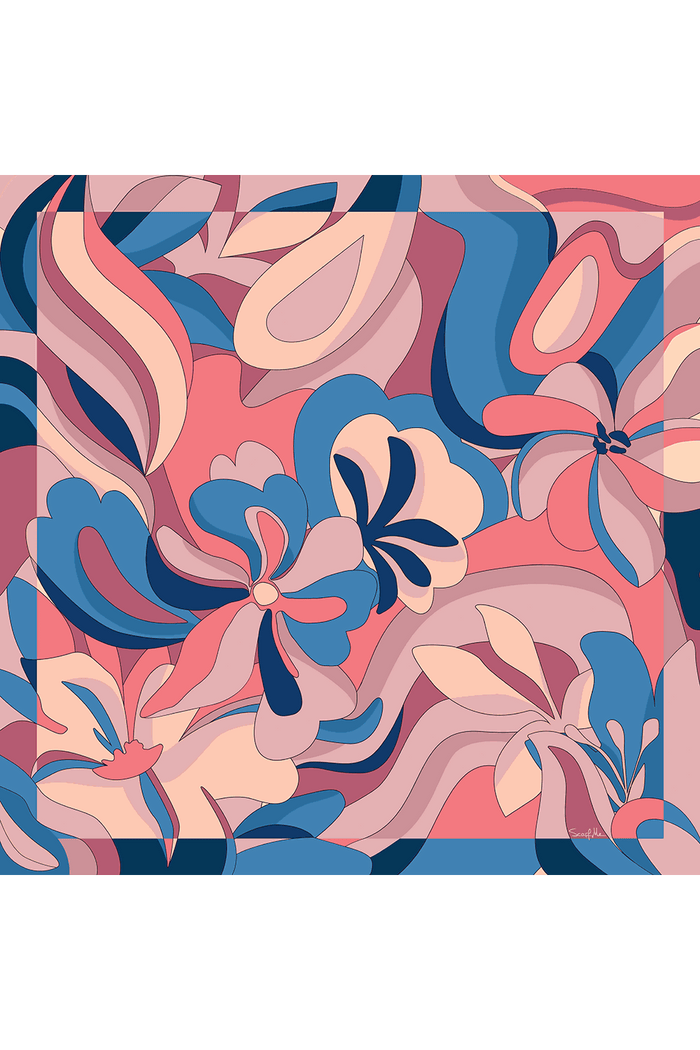 Pañuelo Psicodelico Floral - Twill de Seda/ 90x90 - Scarfme | Bufandas, Pañuelos, Chales, Turbantes