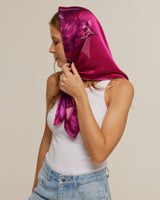 Pañuelo Ramos de Púrpura- Satén de Seda/ 90x90 - Scarfme | Bufandas, Pañuelos, Chales, Turbantes