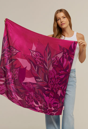 Pañuelo Ramos de Púrpura- Satén de Seda/ 90x90 - Scarfme | Bufandas, Pañuelos, Chales, Turbantes