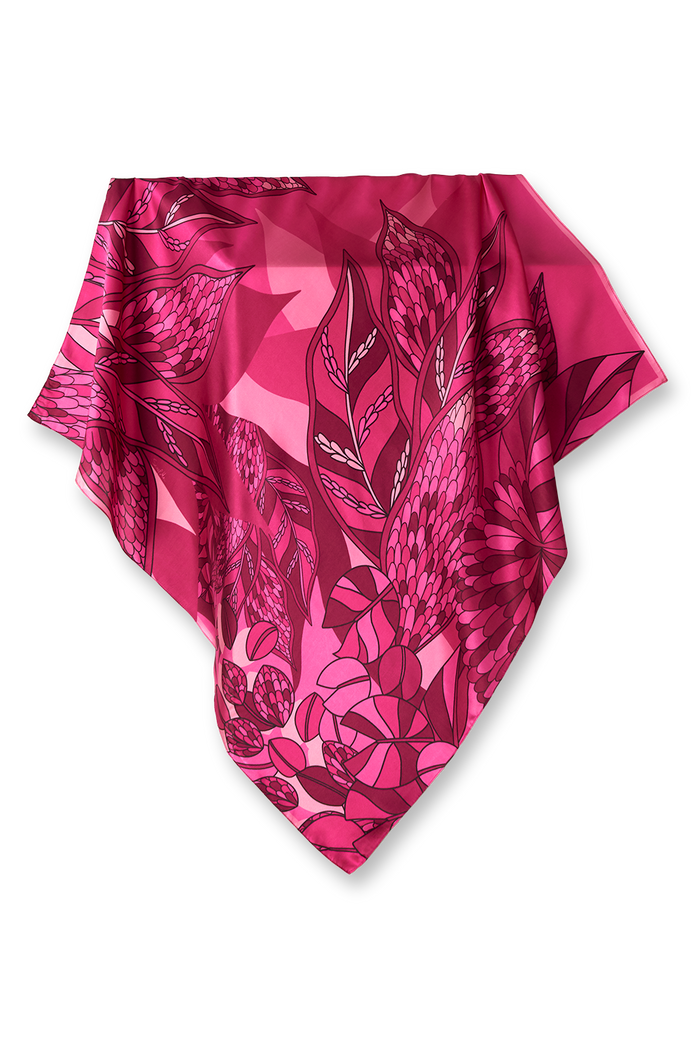 Pañuelo Ramos de Púrpura- Satén de Seda/ 90x90 - Scarfme | Bufandas, Pañuelos, Chales, Turbantes