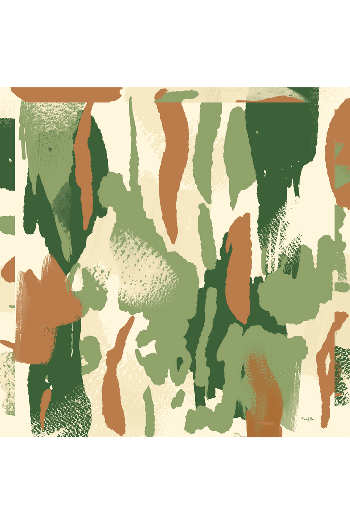 Pañuelo Manchas Abstratas Verde- Satén de Seda/ 90x90 - Scarfme | Bufandas, Pañuelos, Chales, Turbantes