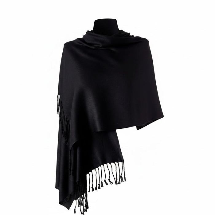 Pashmina Lisa de Viscosa Negro - Scarfme | Bufandas, Pañuelos, Chales, Turbantes