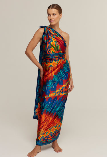 Pareo Amazonía Indígena - Satén de Seda/ 130x200 - Scarfme | Bufandas, Pañuelos, Chales, Turbantes