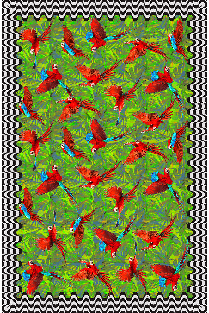 Pareo Araras Rio- Satén de Seda/ 130x200 - Scarfme | Bufandas, Pañuelos, Chales, Turbantes