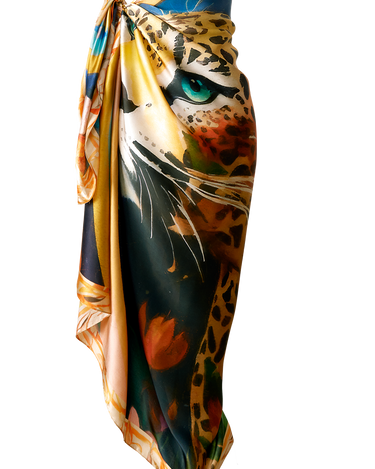 Pareo Brasil Ancestral- Satén de Seda/ 130x200 - Scarfme | Bufandas, Pañuelos, Chales, Turbantes