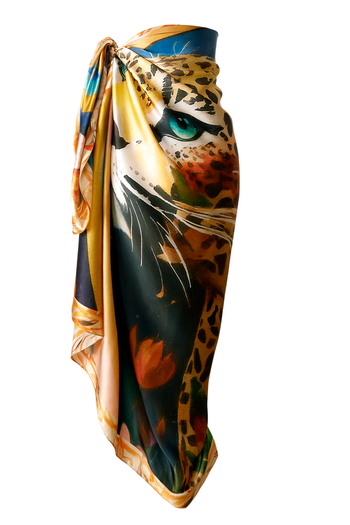 Pareo Brasil Ancestral- Satén de Seda/ 130x200 - Scarfme | Bufandas, Pañuelos, Chales, Turbantes