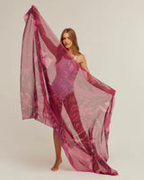 Pareo Ramos de Purpura - Georgete de Poliester/ 130x200 - Scarfme | Bufandas, Pañuelos, Chales, Turbantes