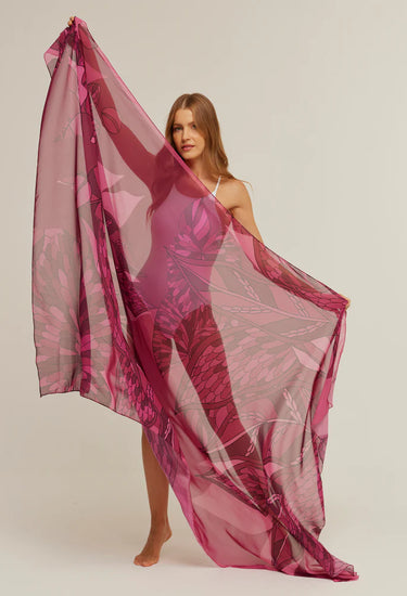 Pareo Ramos de Purpura - Georgete de Poliester/ 130x200 - Scarfme | Bufandas, Pañuelos, Chales, Turbantes