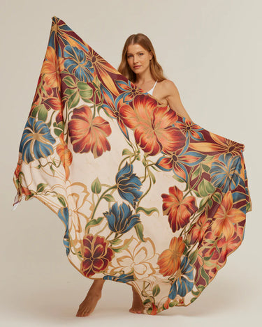 Pareo Marble Flowers- Viscose/ 130x200 - Scarfme | Bufandas, Pañuelos, Chales, Turbantes