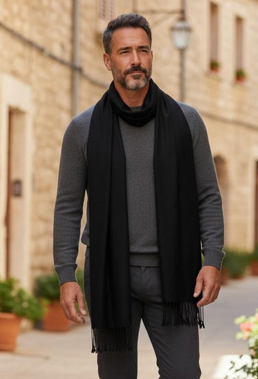 Pashmina Lisa de Viscosa Negro - Scarfme | Bufandas, Pañuelos, Chales, Turbantes