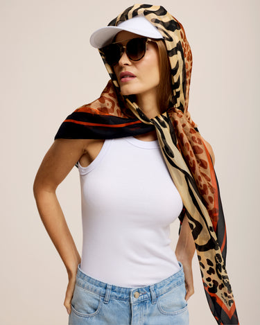 Max Pañuelo Print Selvagem- Mousseline de Seda/ 130x130 - Scarfme | Bufandas, Pañuelos, Chales, Turbantes