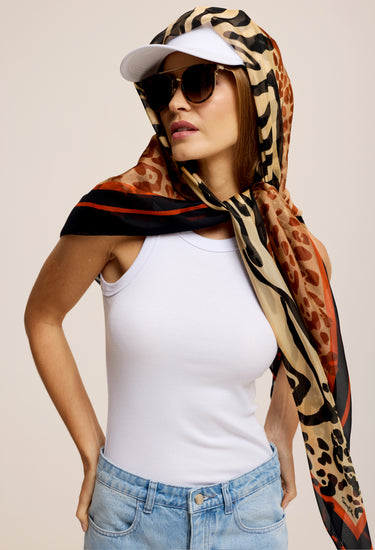 Max Pañuelo Print Selvagem- Mousseline de Seda/ 130x130 - Scarfme | Bufandas, Pañuelos, Chales, Turbantes