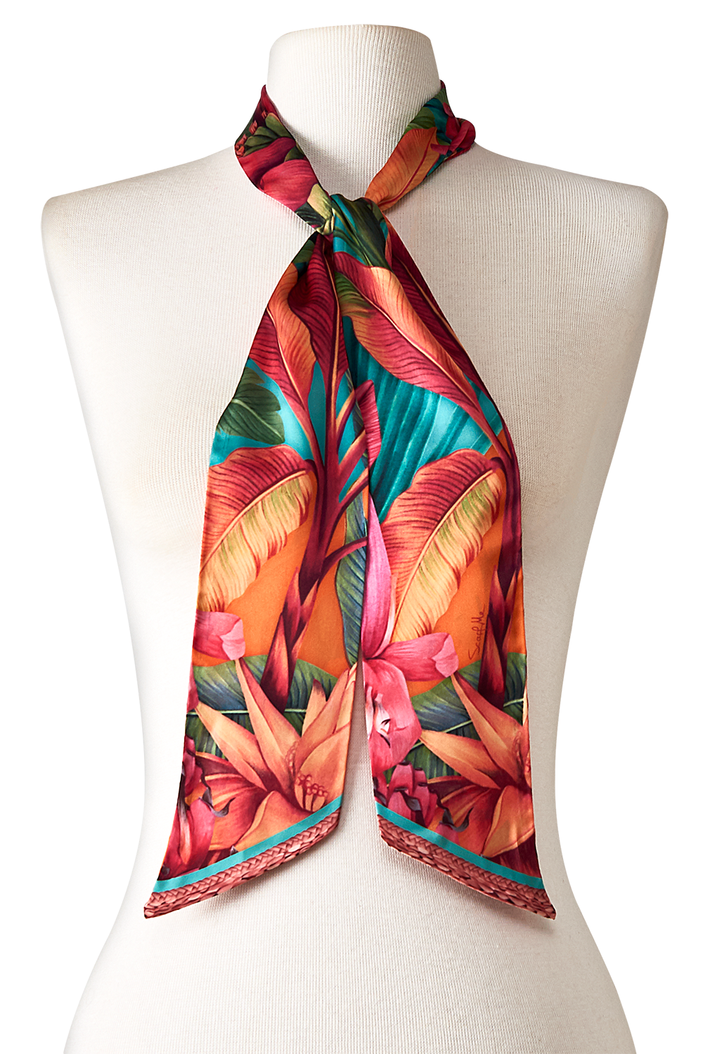 Twilly Musacea- Satén de Poliester/ 8x130 - Scarfme | Bufandas, Pañuelos, Chales, Turbantes